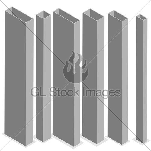 500x500 Steel Beam Isometric Vector Illustration Gl Stock Images