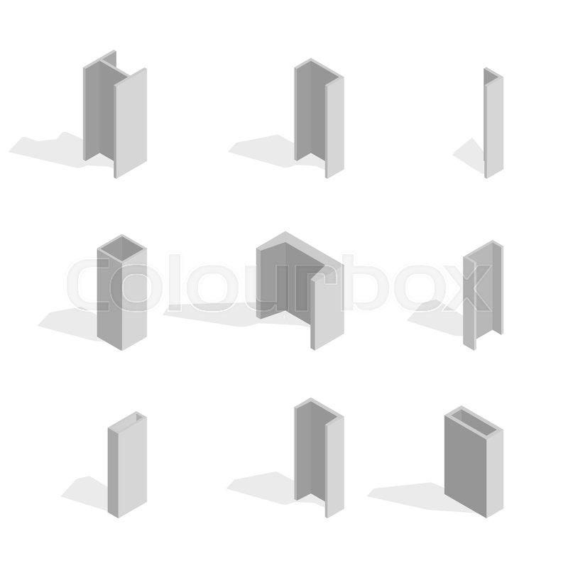 800x800 Steel Beam Isolated On White Stock Vector Colourbox