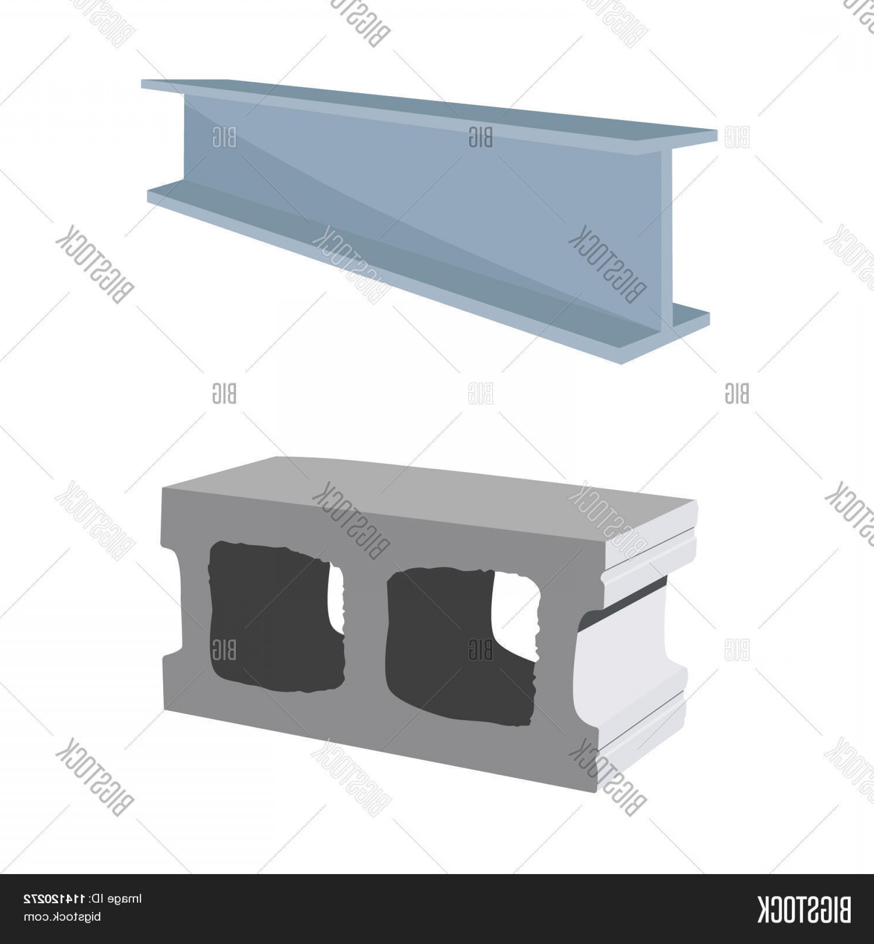 1800x1944 Stock Vector Steel Beam And Cement Block Handandbeak