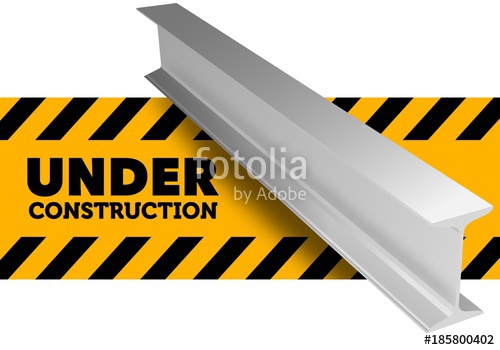 500x350 Under Construction Sign Steel L Beam Vector Illustration Stock