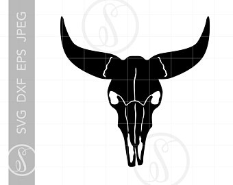 340x270 Cow Skull Vector Etsy