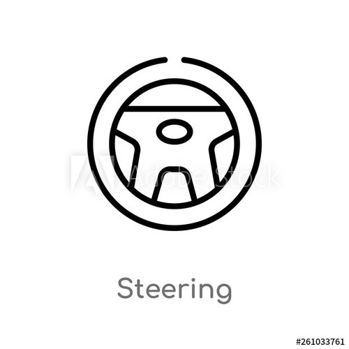 500x500 Outline Steering Vector Icon Isolated Black Simple Line Element