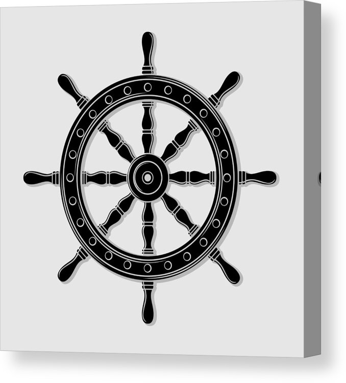 678x750 Ship Steering Wheel Vector Illustration Canvas Print Canvas