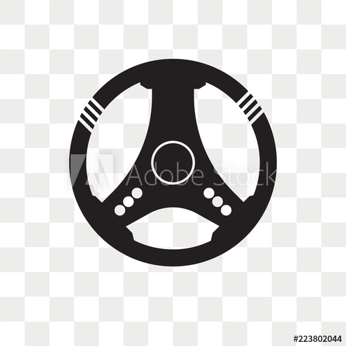 500x500 Steering Wheel Vector Icon Isolated On Transparent Background