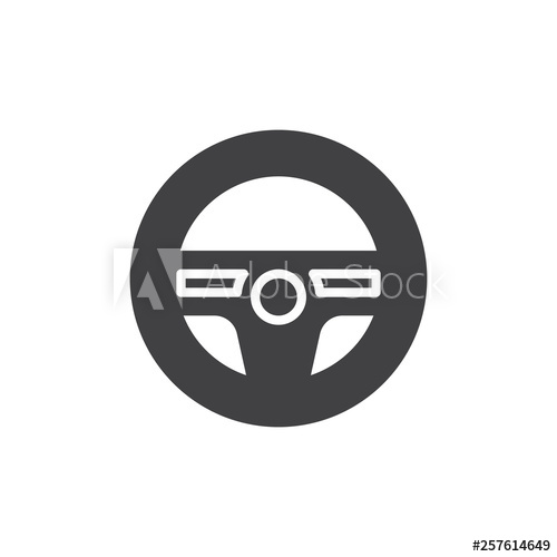 500x500 Steering Wheel Vector Icon Filled Flat Sign For Mobile Concept