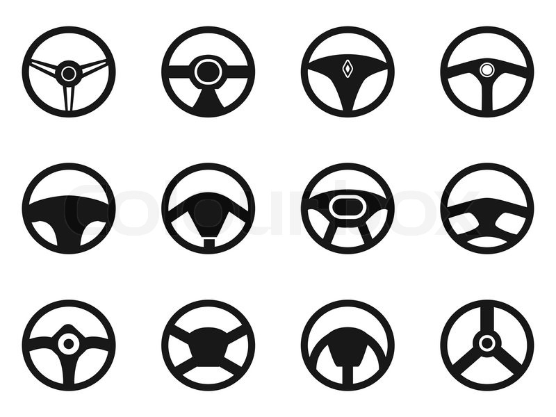 800x600 Isolated Steering Wheel Icons Set From Stock Vector Colourbox