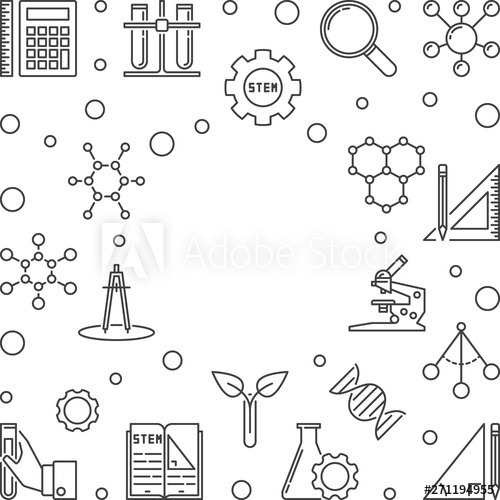 Stem Education Vector Concept Outline Frame Or Illustration 500x500 Stem Education Vector Concept Outline Frame Or Illustration