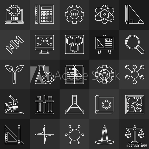 Stem Education Vector Thin Line Icons Collection Science 500x500 Stem Education Vector Thin Line Icons Collection Science