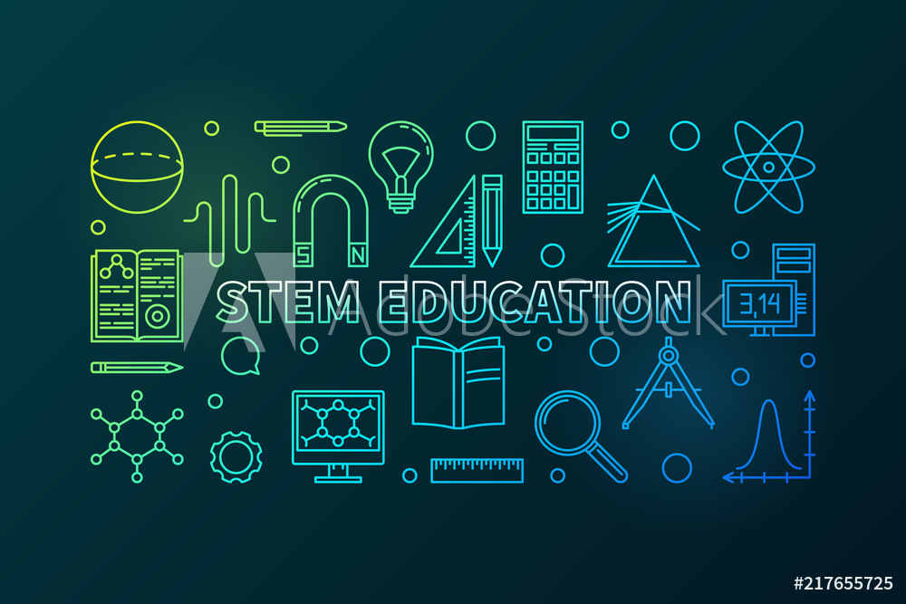 Photo Art Print Stem Education Vector Outline Colored Horizontal 1000x667 Photo Art Print Stem Education Vector Outline Colored Horizontal