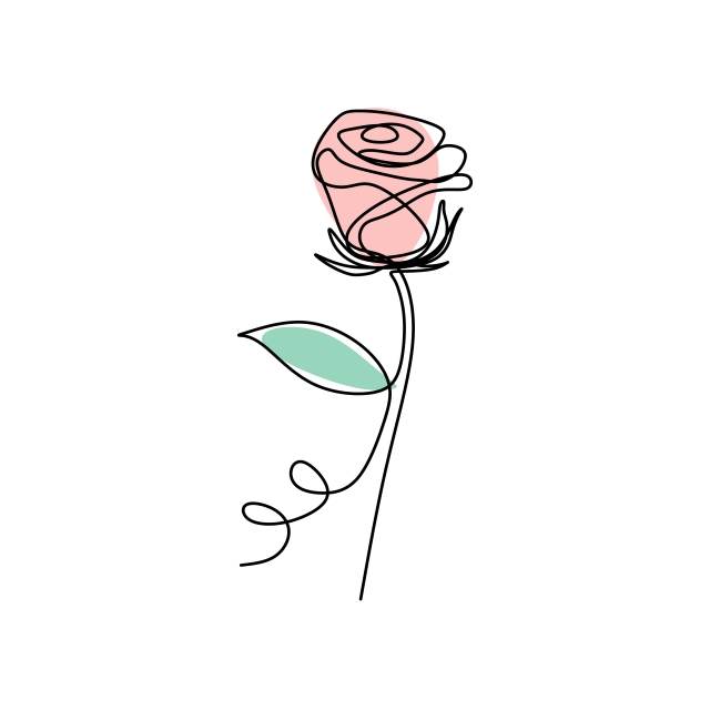 Continuous Line Art Drawing Of Rose Flower Blooming Minimalist 640x640 Continuous Line Art Drawing Of Rose Flower Blooming Minimalist