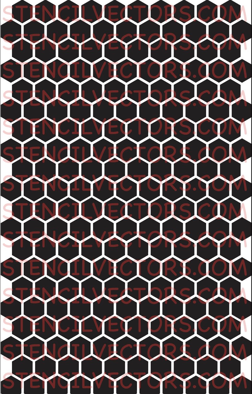 819x1280 Honeycomb Single Stencil Vector Pack