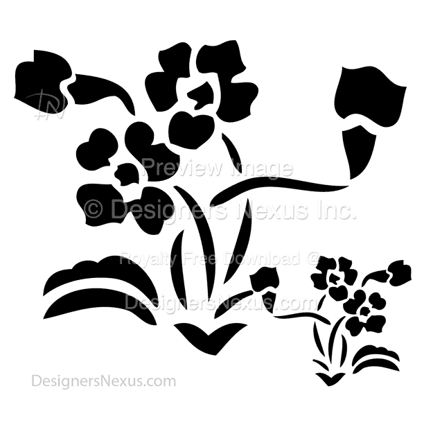 612x616 Vector Stencil Clipart Downloads Flowers