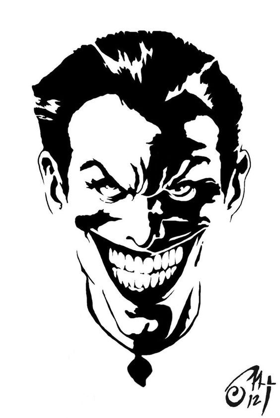 564x842 Black And White Joker Stencil Vector Dxf Free Download