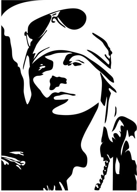 450x631 Axl Rose Cameo Stencil Art, Silhouette Art, Rose Stencil
