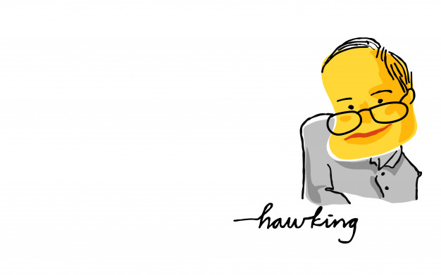 626x391 Stephen Hawking In Yellow And Black Sketch Vector Premium Download