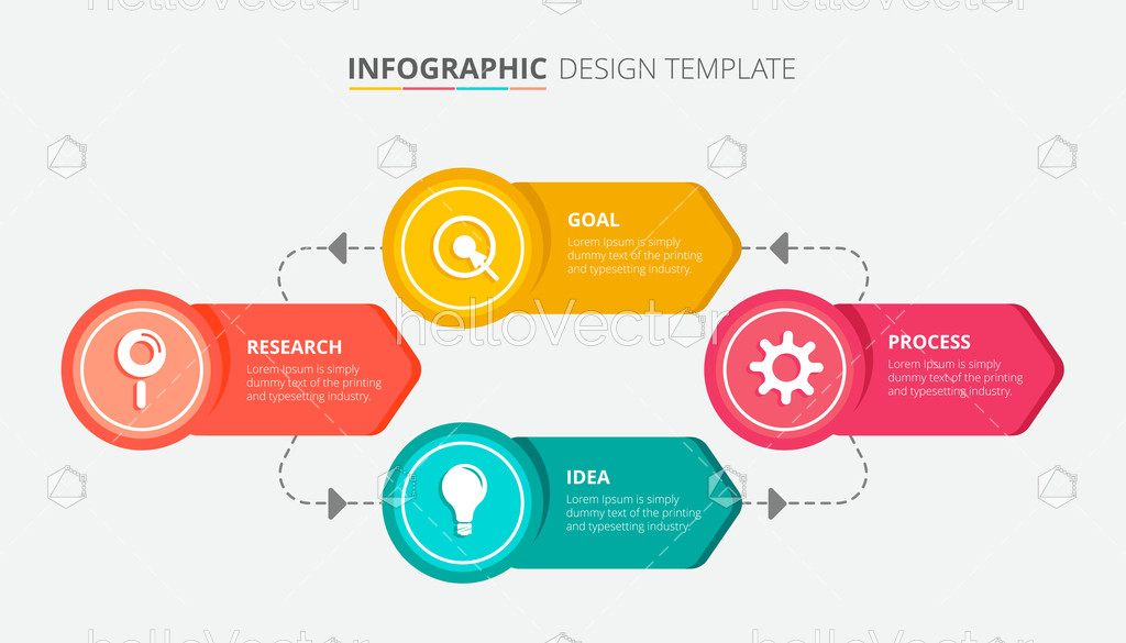 1024x585 Process Infographic Template Design With Steps