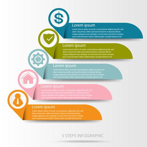 490x490 Business Data Infographic, Process Chart With St Vector