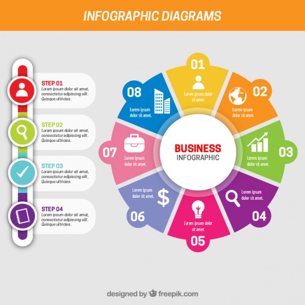 626x626 Business Infographic With Different Steps Vector Free Download