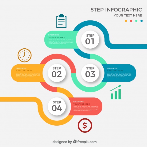 626x626 Colored Round Infographic With Four Steps Vector Free Download