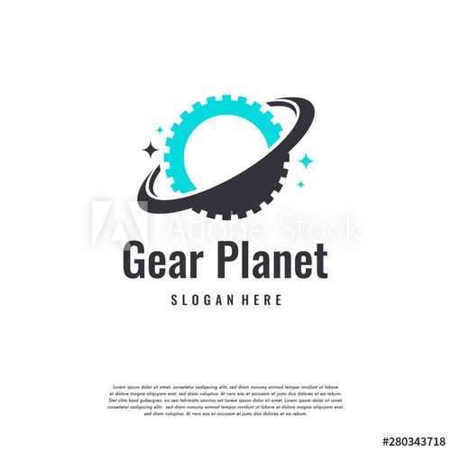 500x500 Planet Service Logo Designs Template, Planet Gear Logo Vector