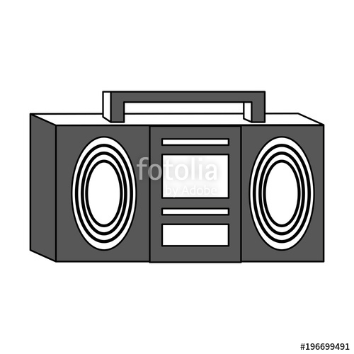 500x500 Pixelated Radio Stereo Vector Illustration Graphic Design Stock