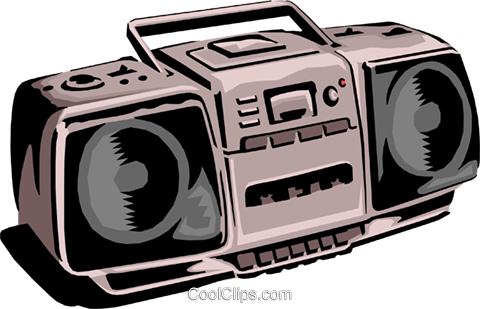 480x309 Portable Stereo Royalty Free Vector Clip Art Illustration