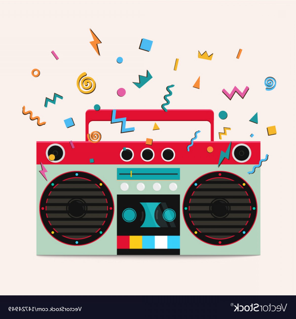 1200x1296 Retro Stereo Cassette Player Vector Soidergi