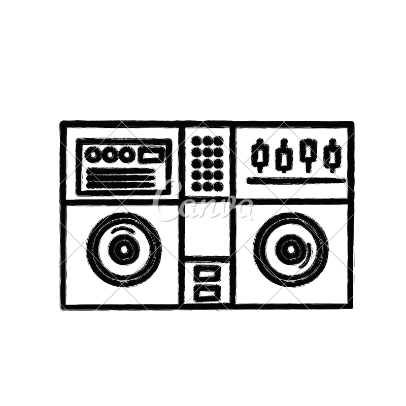 800x800 Boombox Stereo Vector Illustration