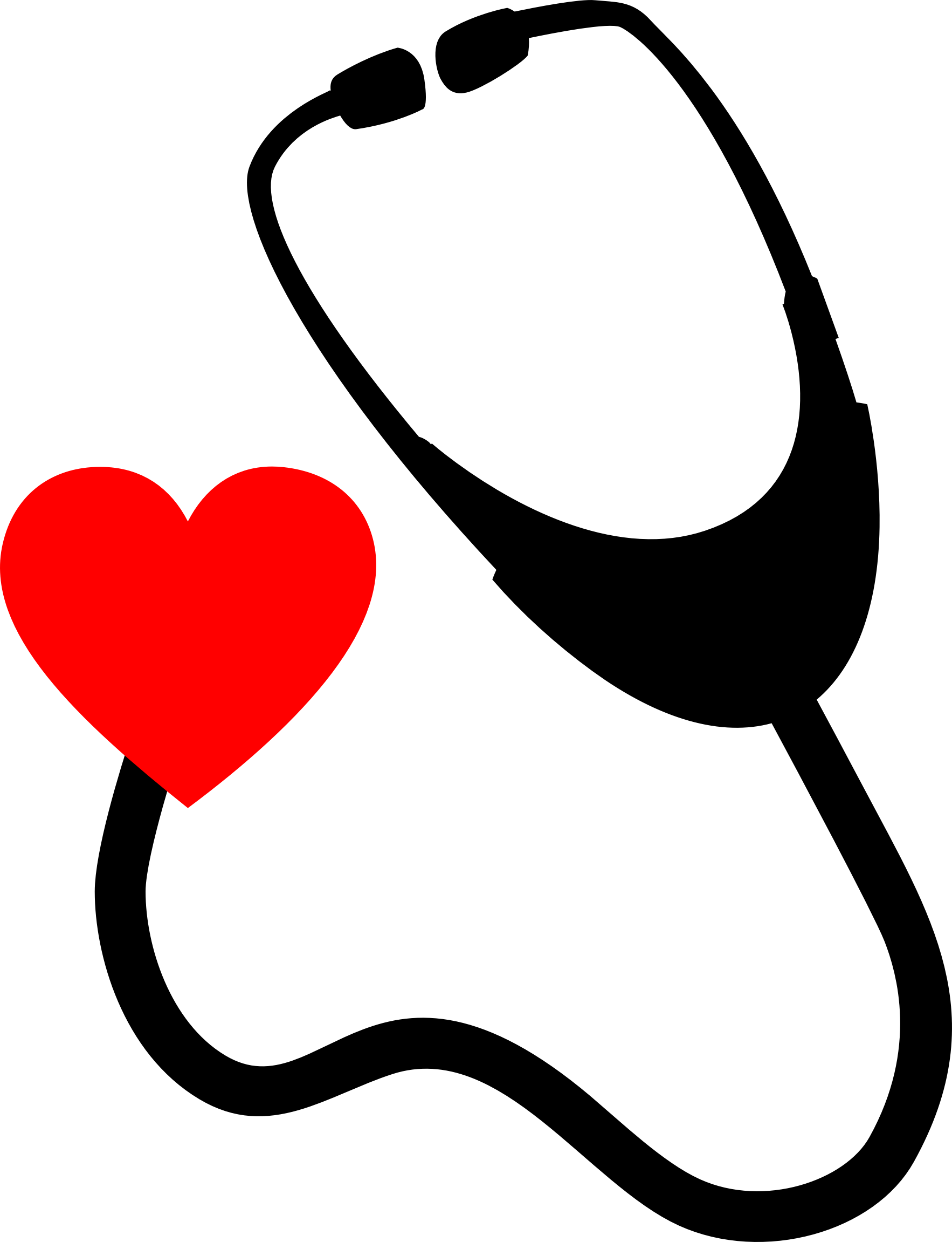 1766x2302 Stethoscope With Heart Attached Vector Clipart Image