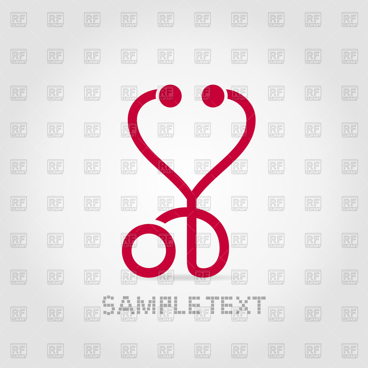 1200x1200 Red Medical Stethoscope In Form Of Heart Vector Image Of Signs