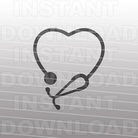 570x570 Stethoscope Heart Nursing Cutting Template Clip Art Etsy