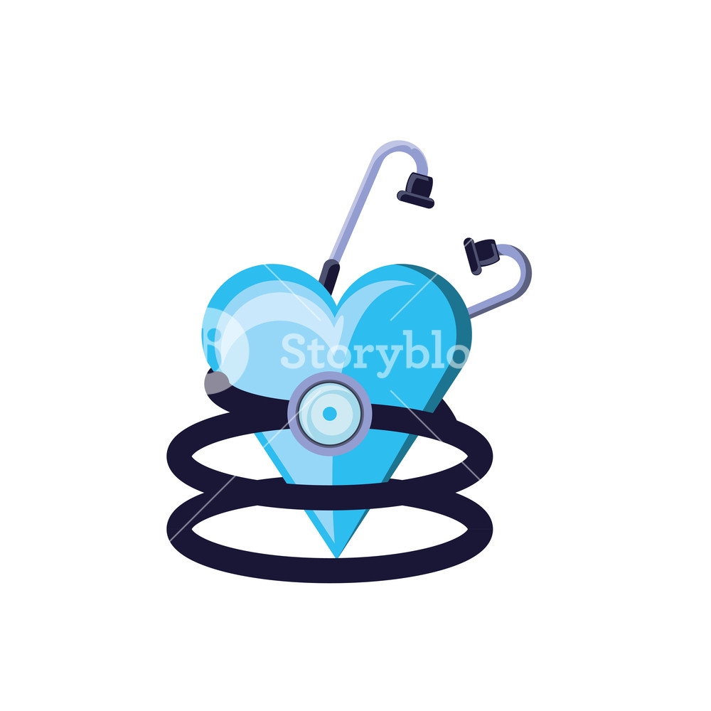 1000x1000 Stethoscope Medical Tool With Heart Vector Illustration Design