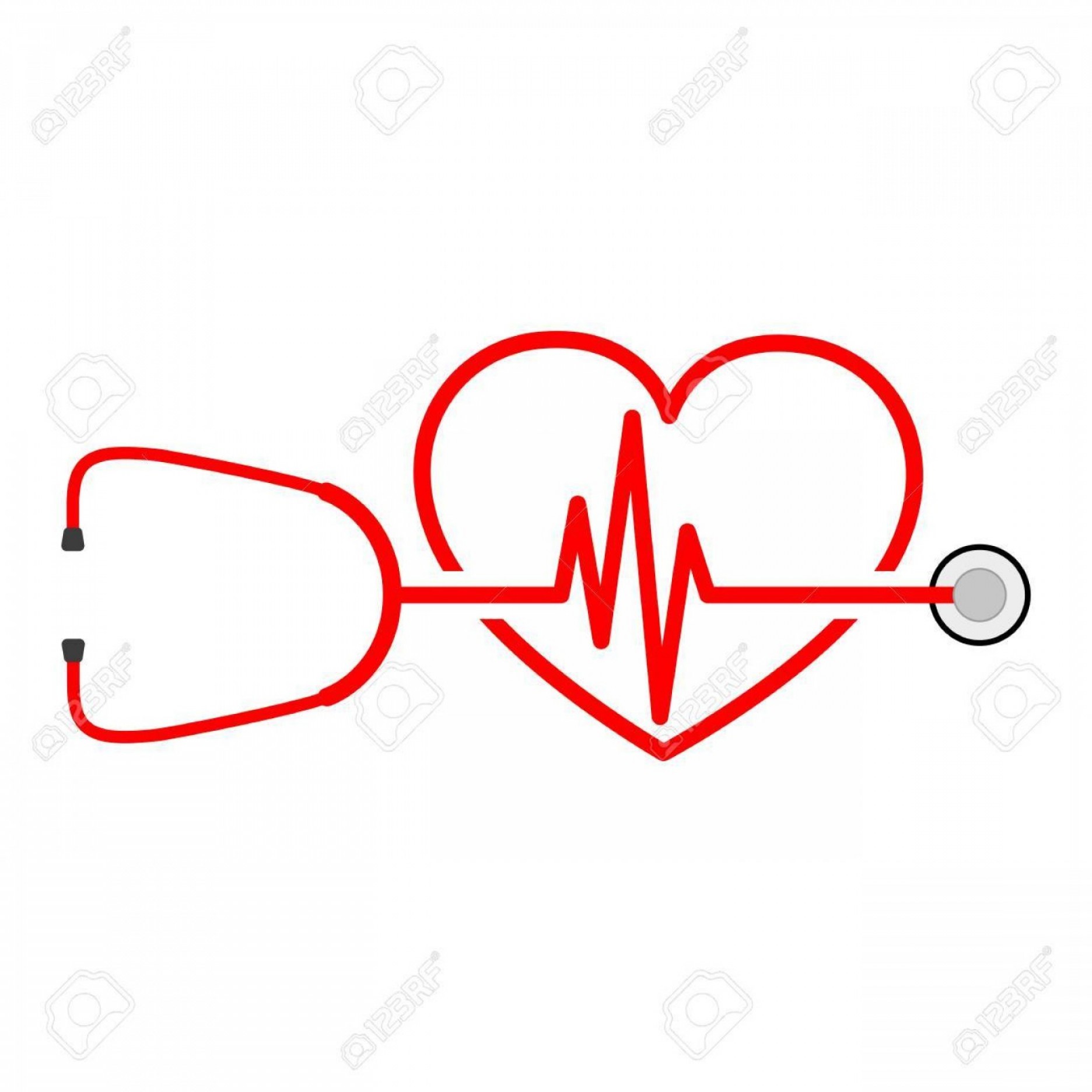 1872x1872 Photostock Vector Stethoscope In Shape Of Electrocardiogram Vector