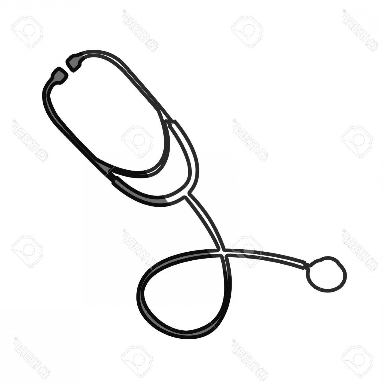1560x1560 Photostock Vector Grayscale Silhouette With Symbol Of Stethoscope