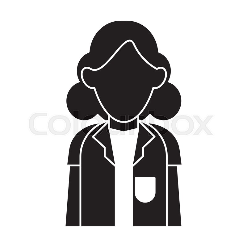 800x800 Silhouette Doctor Woman Stethoscope Stock Vector Colourbox
