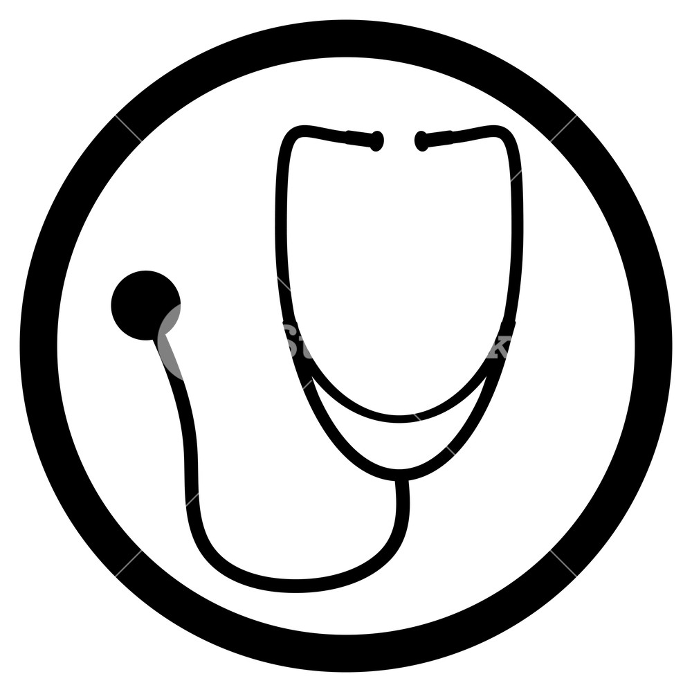 1000x1000 Stethoscope Black White Icon Vector Stethoscope Isolated, Medical