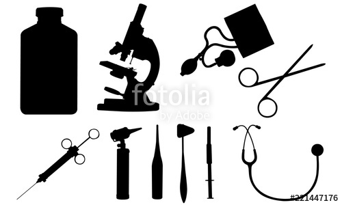 500x300 Doctor Tools Silhouette, Medical Equipment Cricut Clipart