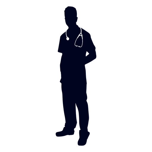 512x512 Doctor Wearing Stethoscope Silhouette