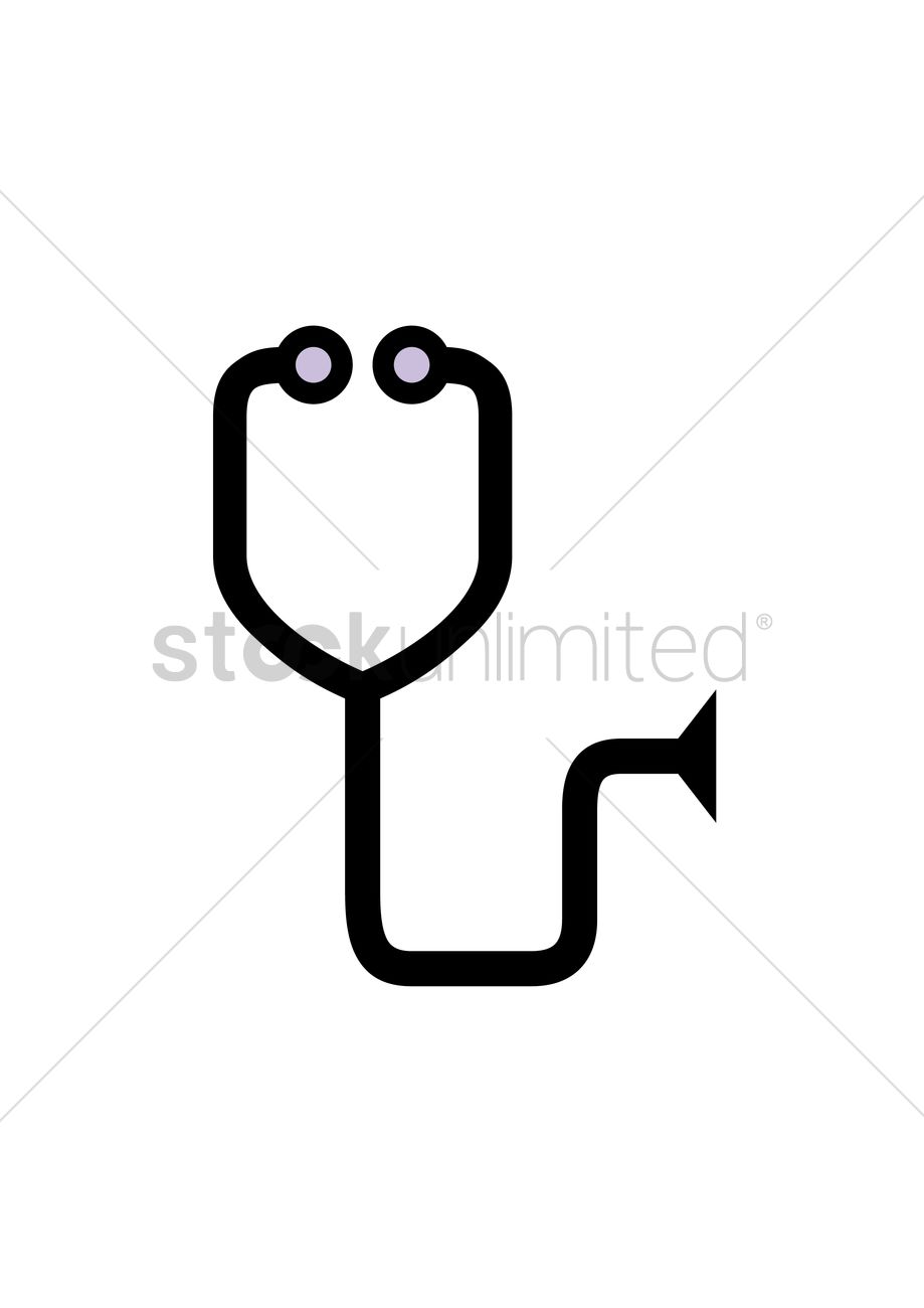 919x1300 Medical Stethoscope Vector Image