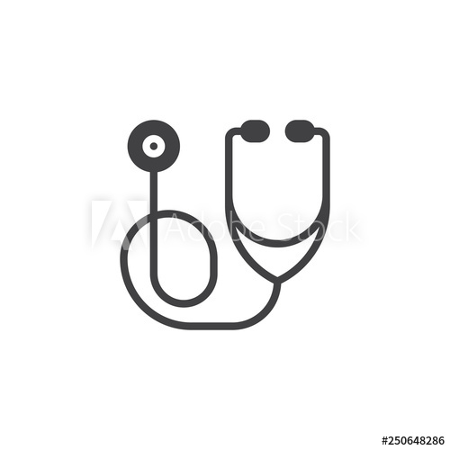 500x500 Medical Stethoscope Vector Icon Filled Flat Sign For Mobile
