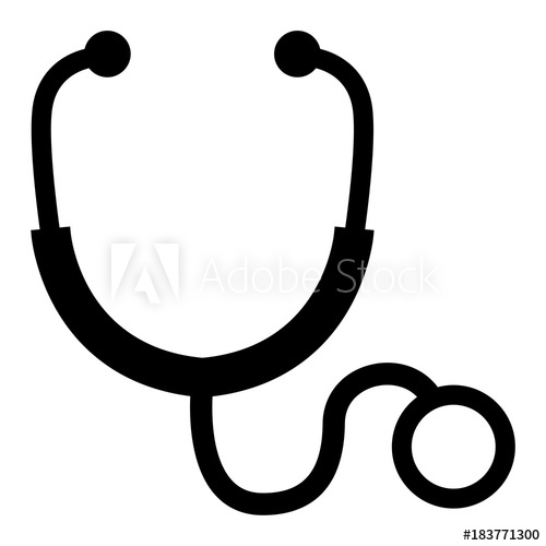 500x500 Black Stethoscope Vector Icon