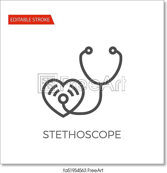561x581 Free Art Print Of Stethoscope Vector Icon Stethoscope Thin Line