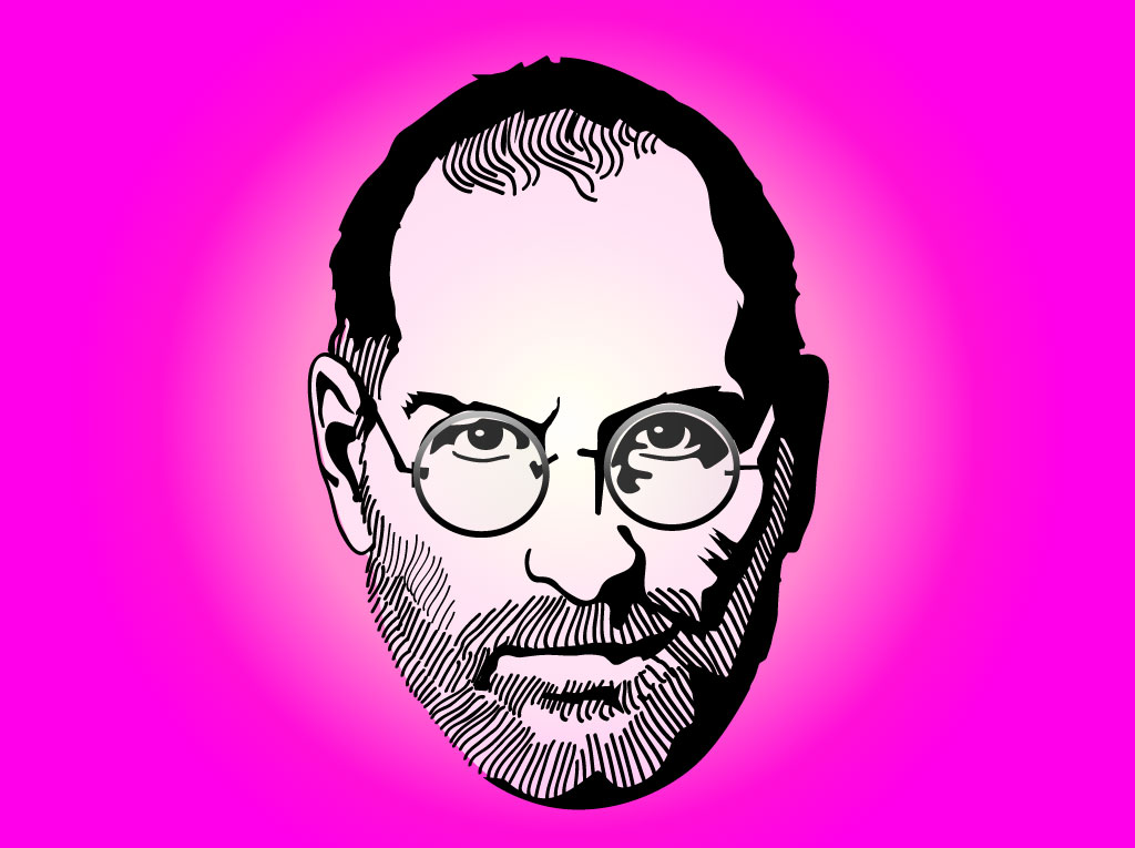 1024x765 Steve Jobs Portrait Vector Art Graphics