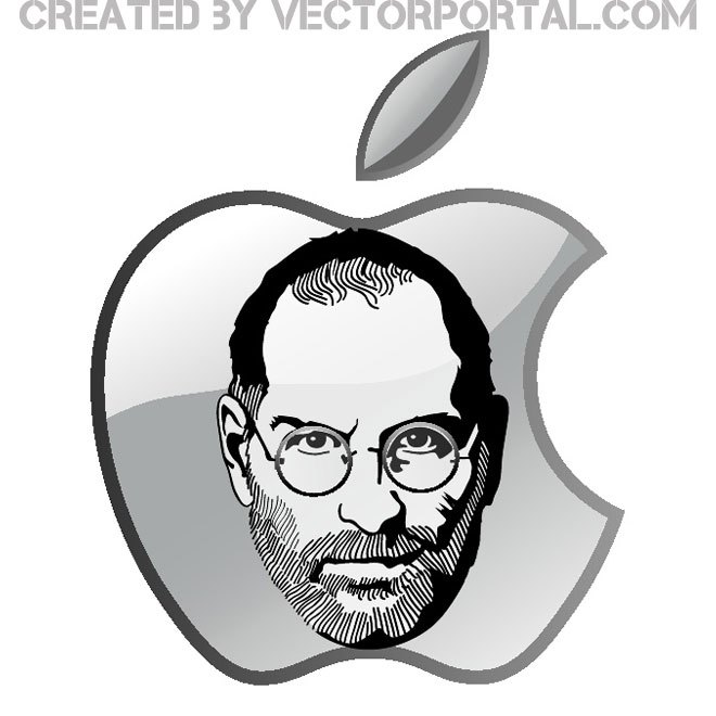 660x660 Steve Jobs And Apple Logo Free Vector