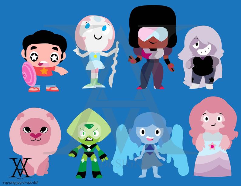 794x613 Steven Universe Characters Clipart Vector Instant Download Etsy