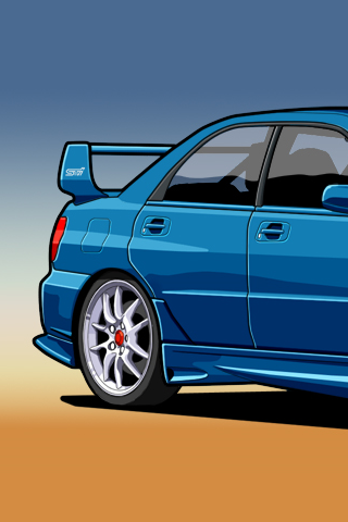 320x480 Subaru Impreza Wrx Sti Vector Iphone Wallpaper Idesign Iphone