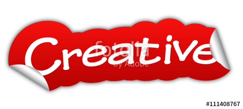 500x226 Creative, Sticker Creative, Red Sticker Creative, Red Vector Sti