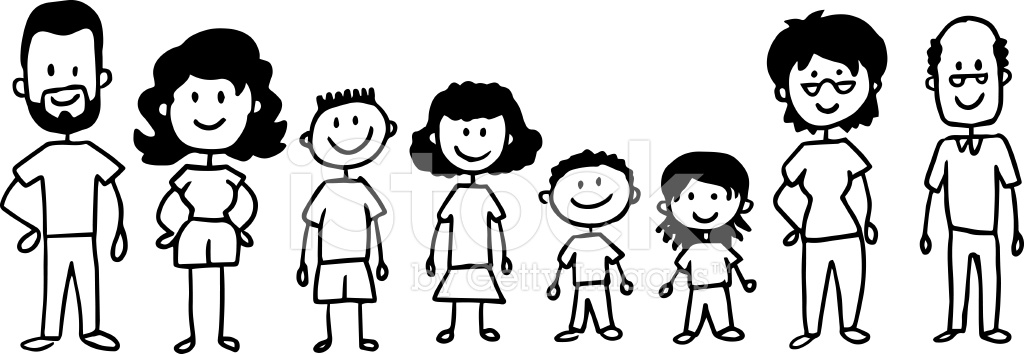 1024x354 Stick Figure Family Stock Vector