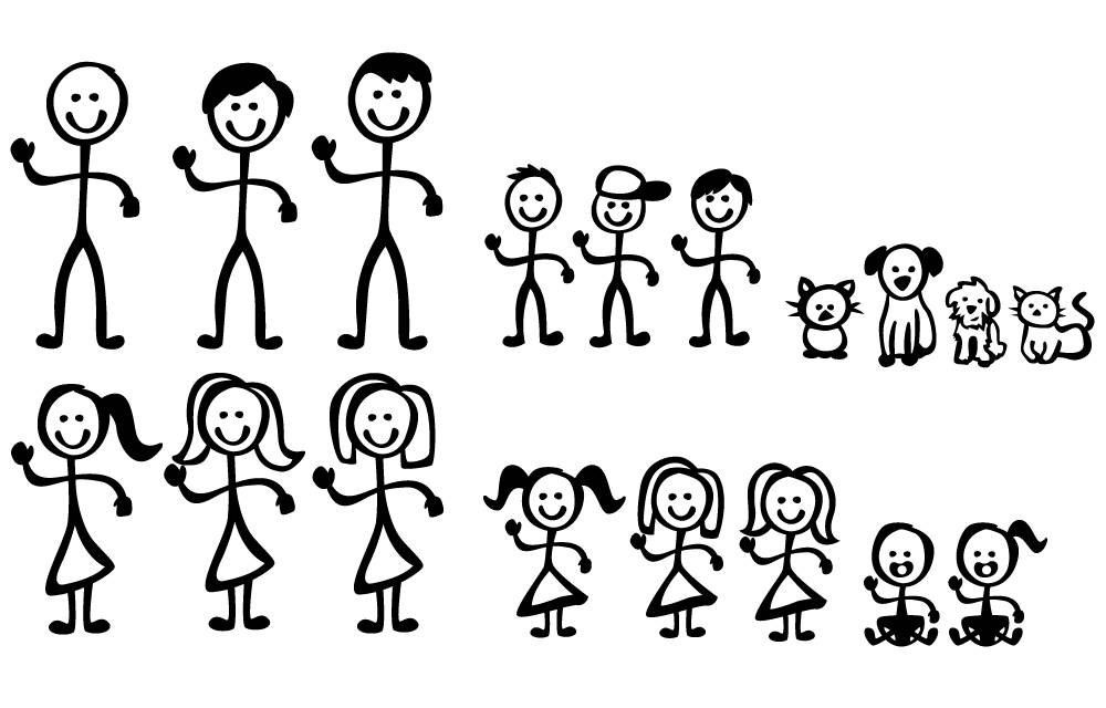 1000x640 Stick Figure People Family
