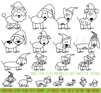 350x323 Christmas Stick Figure Pets Clipart Clip Art Vectors, Christmas Stick